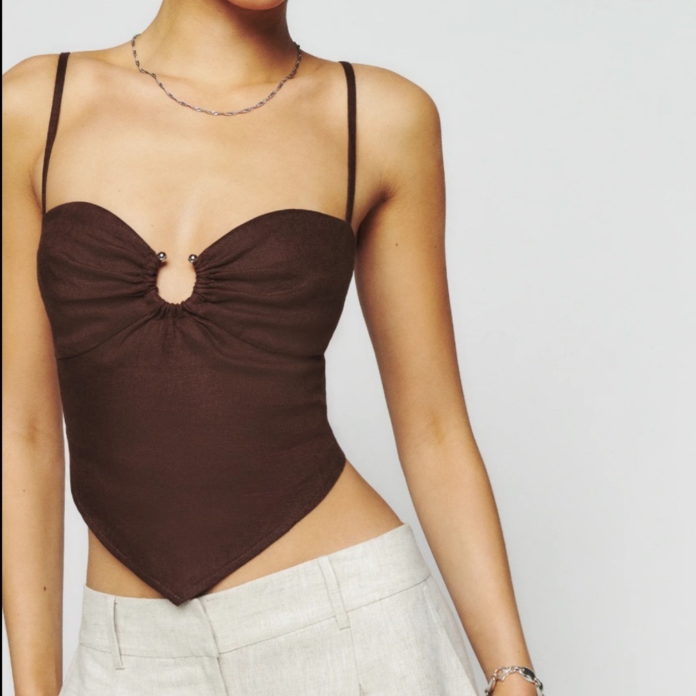 reformation sasha linen top